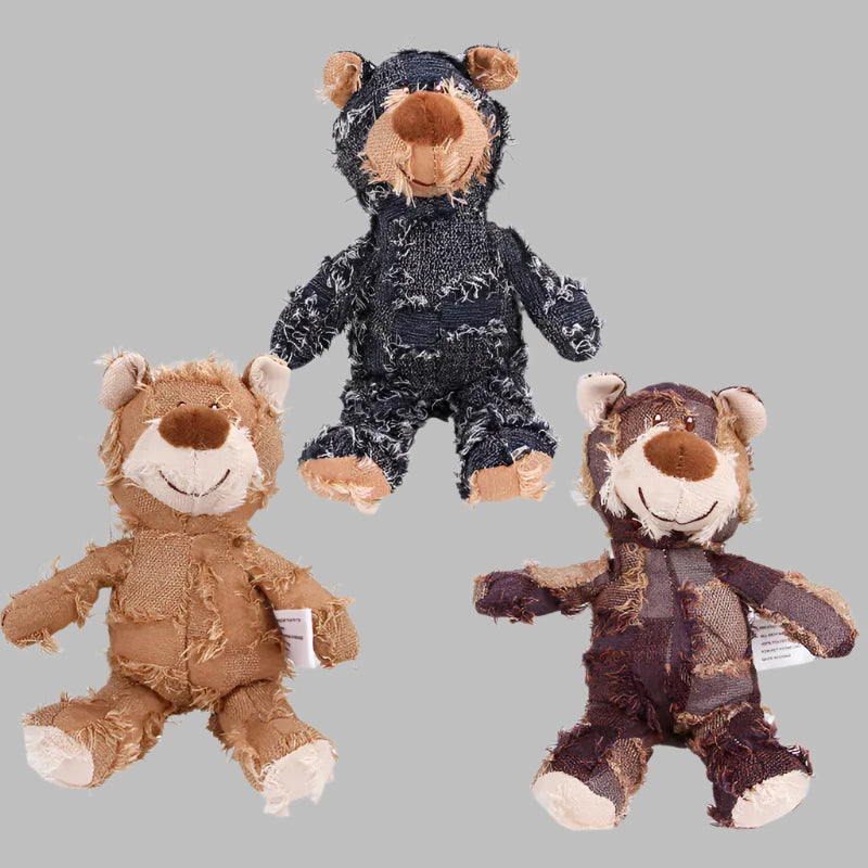 Patchwork Cute Bear Pet Plush Toys