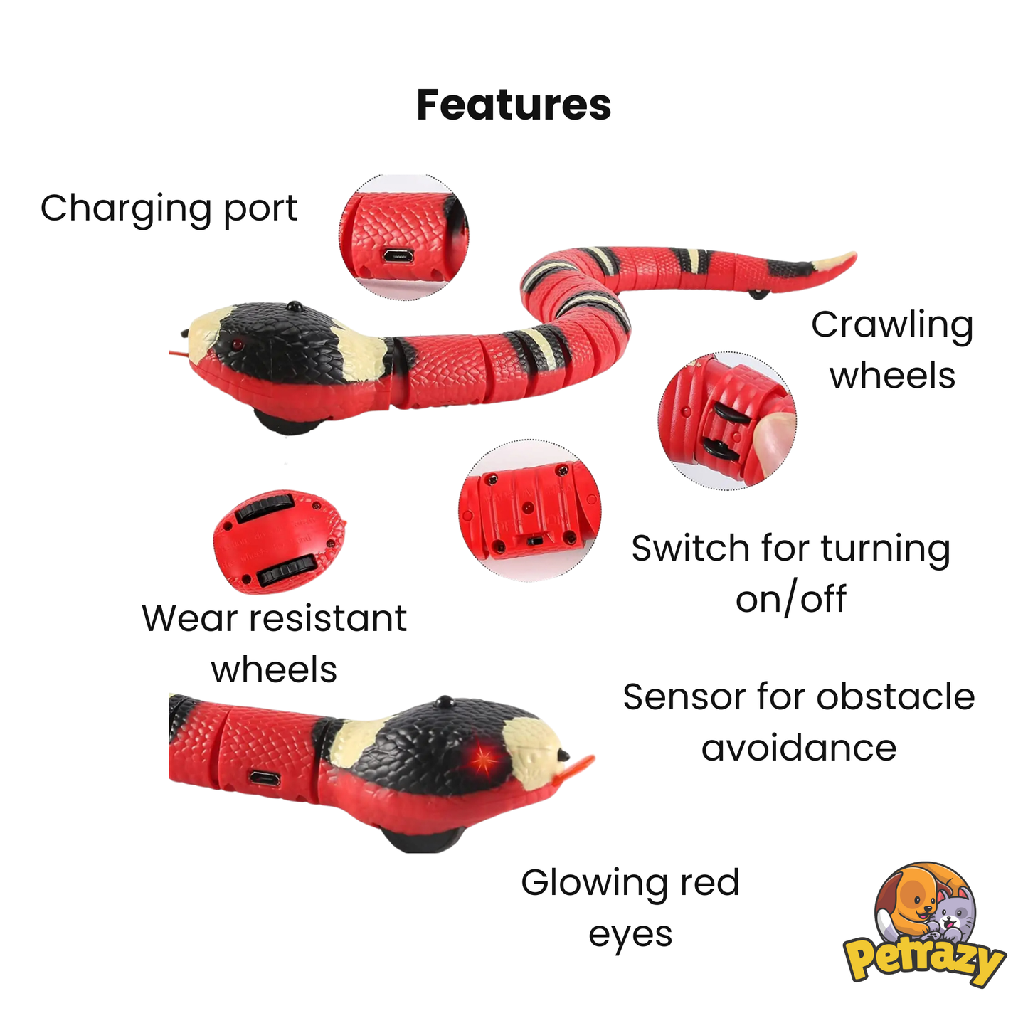 Smart Sensing Snake Cat Toy
