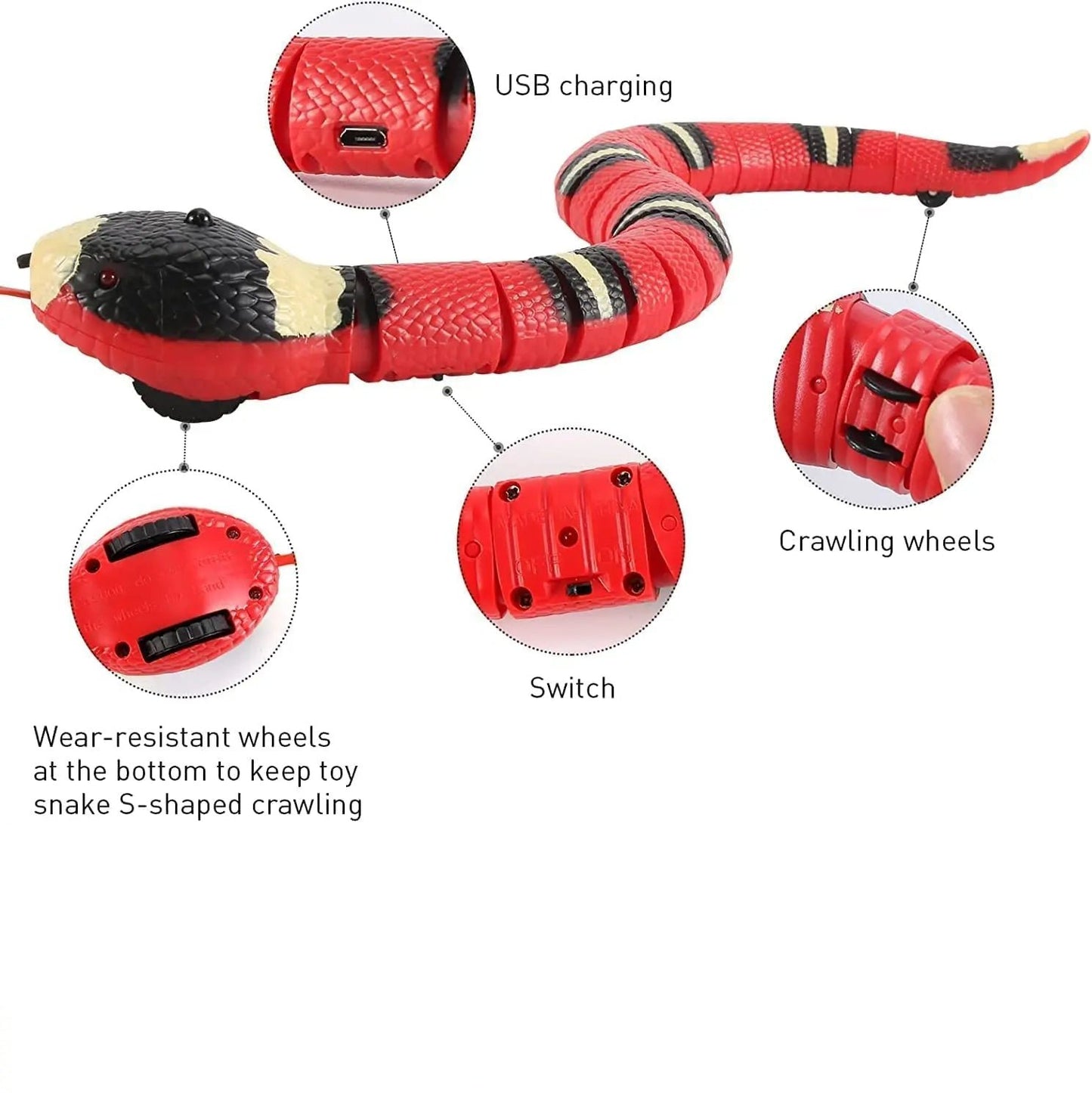 Smart Sensing Snake Cat Toy