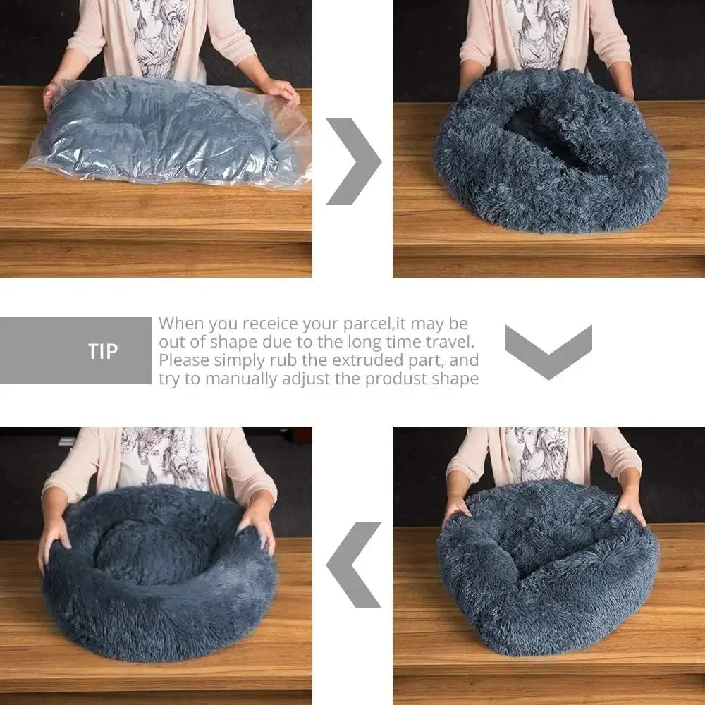 Fluffy Round Pet Bed