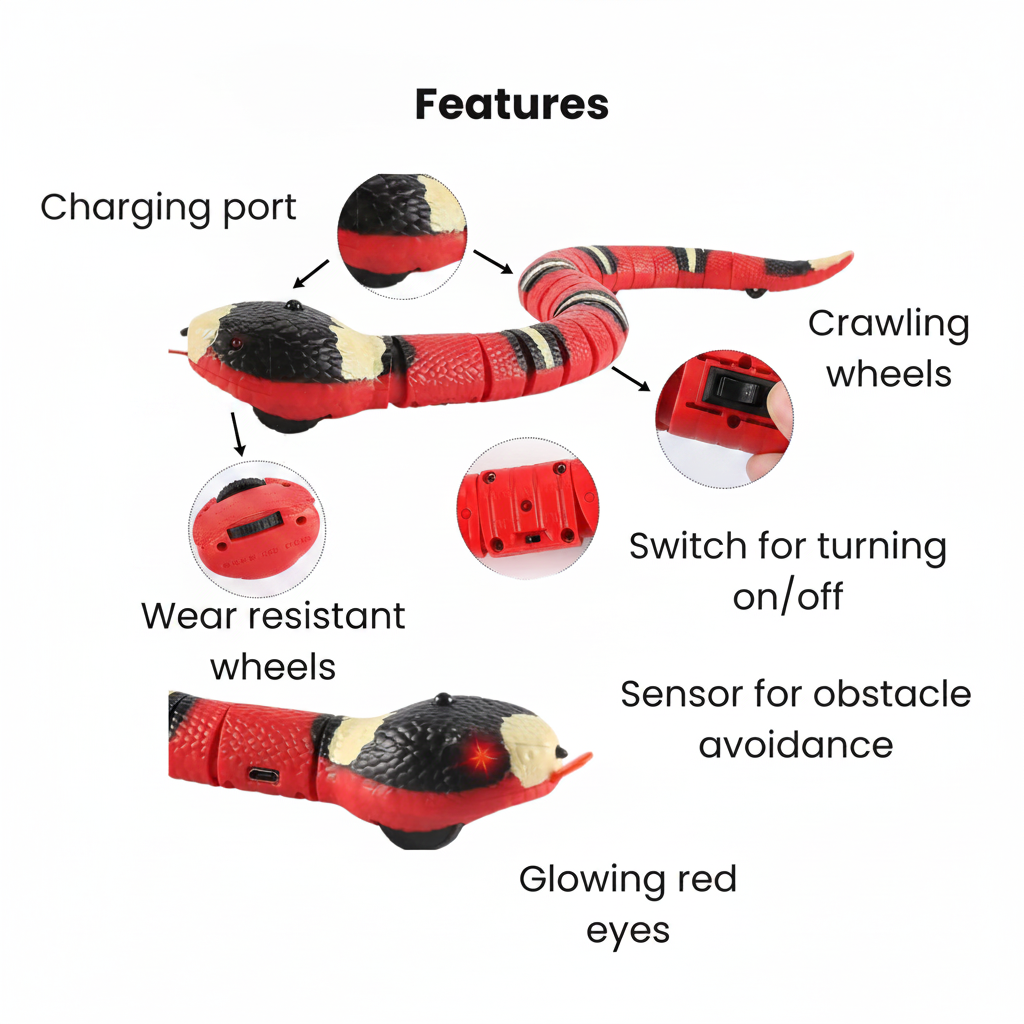 Smart Sensing Snake Cat Toy